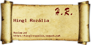 Hingl Rozália névjegykártya
